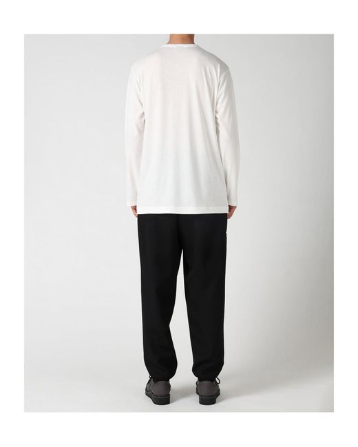 Yohji Yamamoto White Soft Single Jersey Round Neck Ls Tee for men