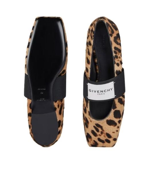 Givenchy Brown Sliced Square Ballet Flats