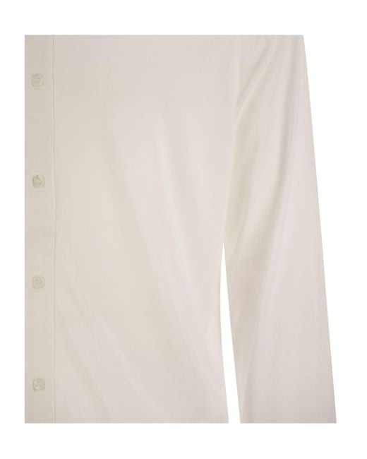 Majestic Filatures White Long-Sleeved Shirt for men