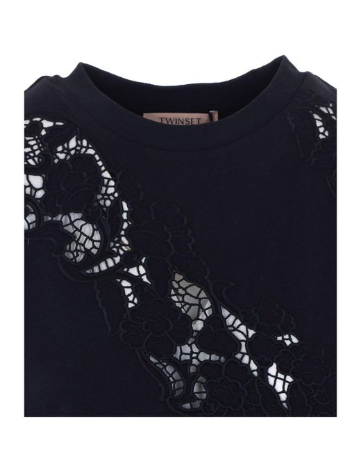 Twinset Blue Embroidered Sleeveless Top