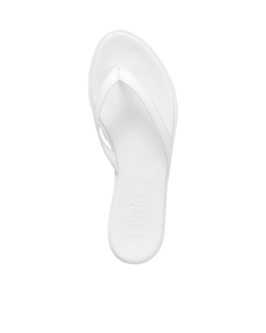 Aeyde White Leather Flip Flops