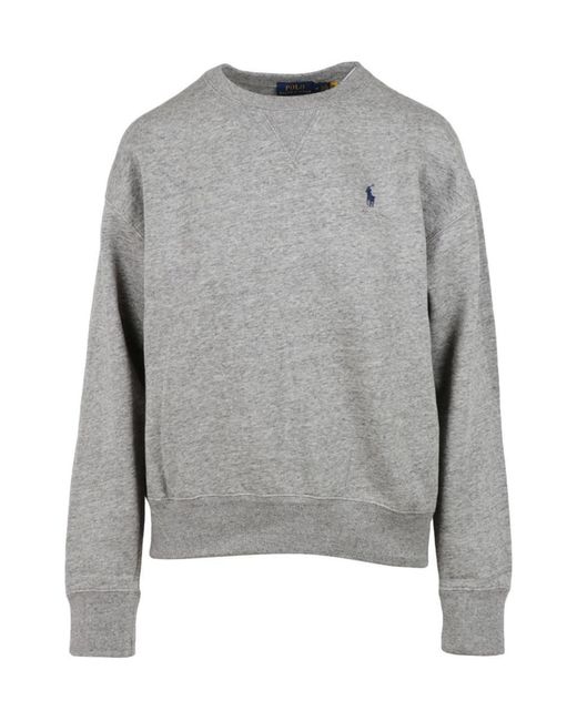 Polo Ralph Lauren Gray Logo Embroidered Sweatshirt