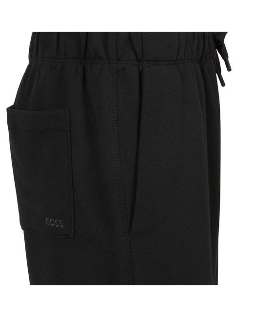 Boss Black Drawstring Elasticated-Cuff Track Pants for men