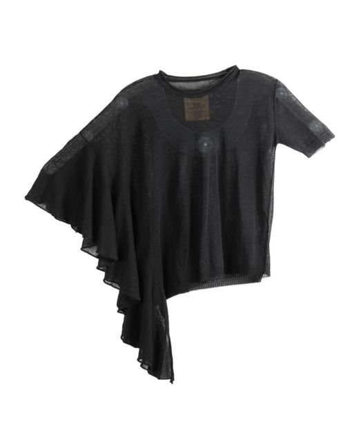 Uma Wang Black Asymmetrical T-Shirt