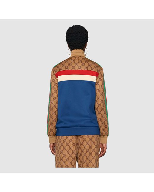 Gucci Blue Gg Technical Jersey Jacket