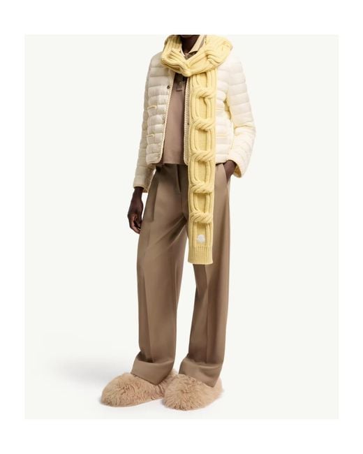 Moncler Metallic Chain Knit Wool Cashmere Scarf