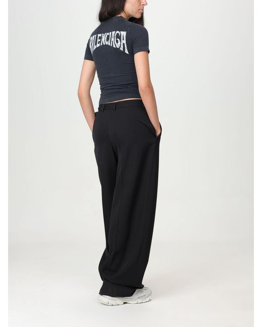 Balenciaga Black Graphic Printed Crewneck T-Shirt