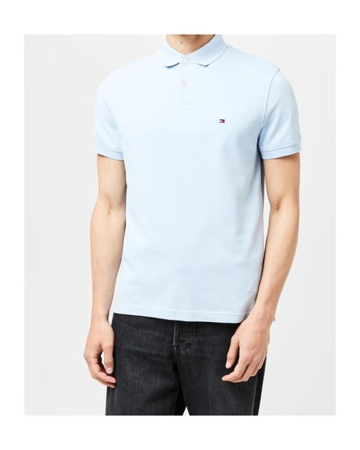 Tommy Hilfiger Blue Logo Short Sleeve Polo Shirt for men