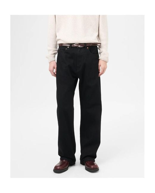 Our Legacy Black Third Cut Straight-Leg Jeans for men