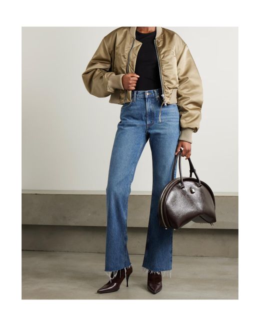 Agolde Blue High-Waisted Bootcut Denim Trousers
