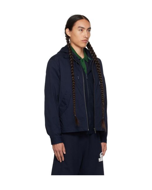 Lacoste Blue Square Neck Zipper Casual Jacket for men