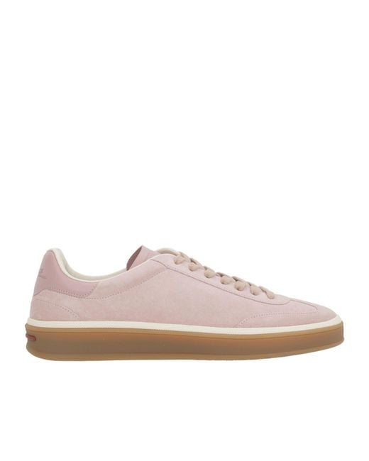 Loro Piana Pink Low-Top Lace-Up Sneakers