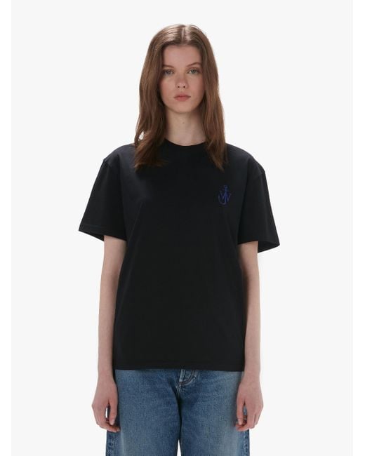 J.W. Anderson Black Jw Anderson Graphic-Printed Crewneck T-Shirt