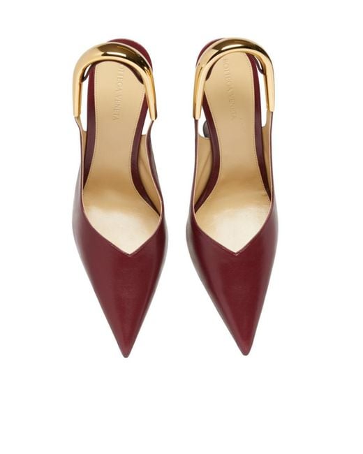 Bottega Veneta Purple Logo Pointed Wedges