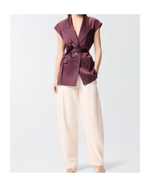 Pinko Purple Sleeveless Satin Jacket