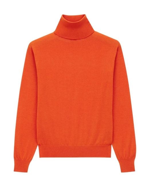 Saint Laurent Orange Cashmere-Wool-Silk Rollneck