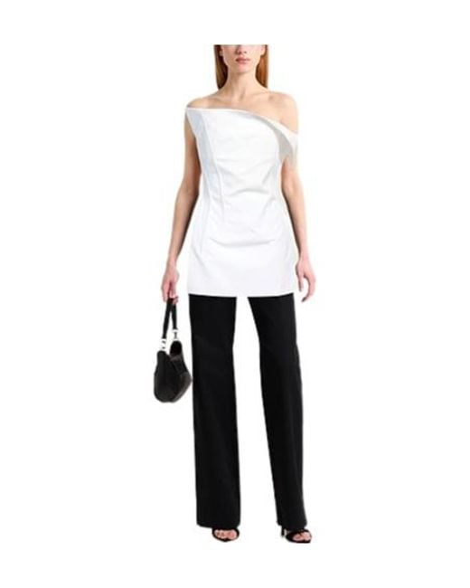 Sportmax White Solid-Colored Waistcoat