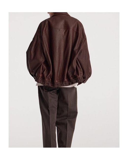 Rohe Brown Grain Leather Aviator Jacket