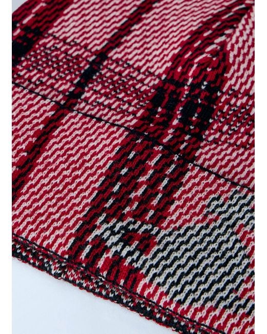Vivienne Westwood Red Check Knit Beanie for men