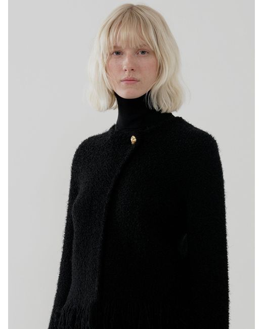 Chloé Black Chloé Tweed Frayed Edge Jacket