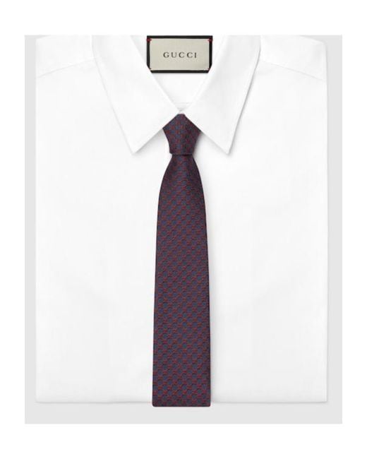 Gucci Purple Allover Gg Jacquard Tie for men