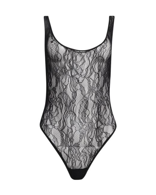 Wardrobe NYC Gray Lace Tank Bodysuit