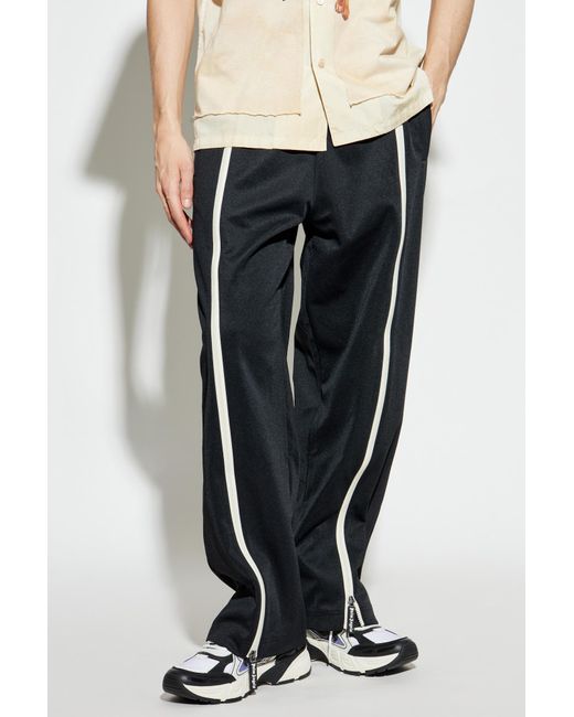 Palm Angels Black Central Zipped Track Pants for men