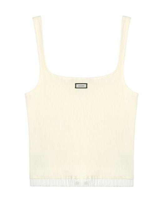 Entire studios Natural Cropped Ribbed Tank Top