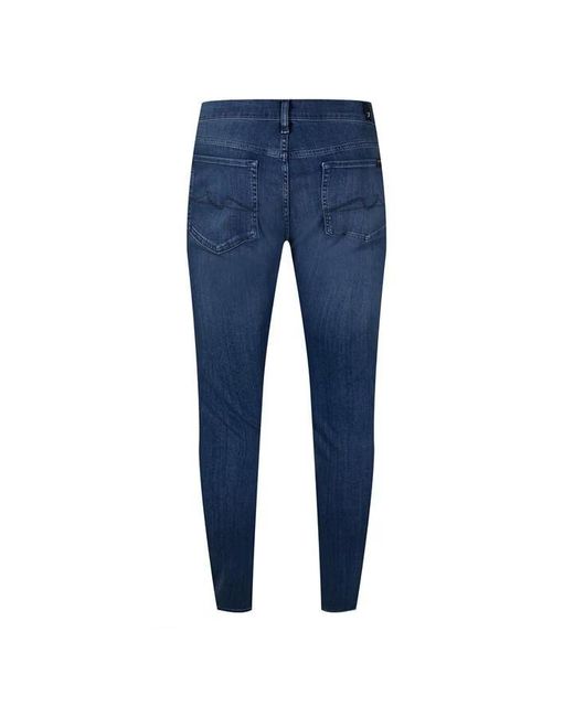 7 For All Mankind Blue Paxtyn Tapered Jeans for men