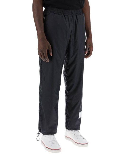 Thom Browne Black Logo Patch Drawstring Pants for men