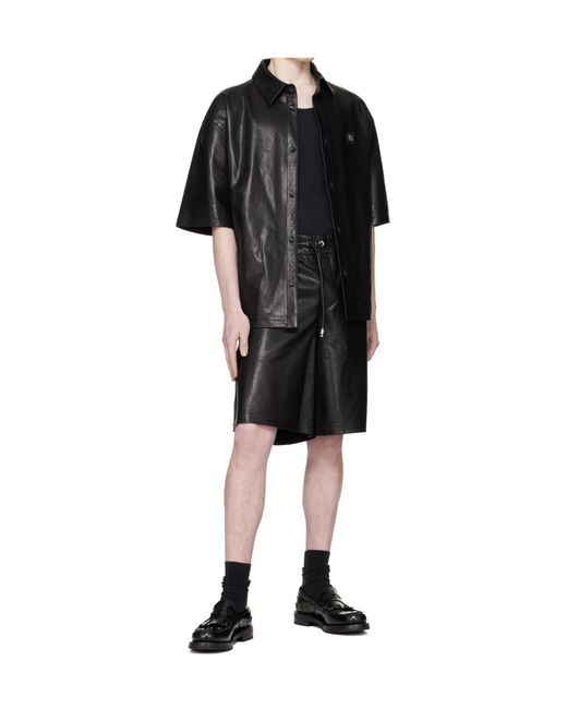 Amiri Black Ma Extra Large Drawstring Leather Shorts for men