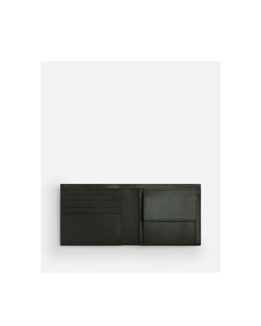 Bottega Veneta Black Intrecciato Bi-Fold Wallet With Coin Purse for men