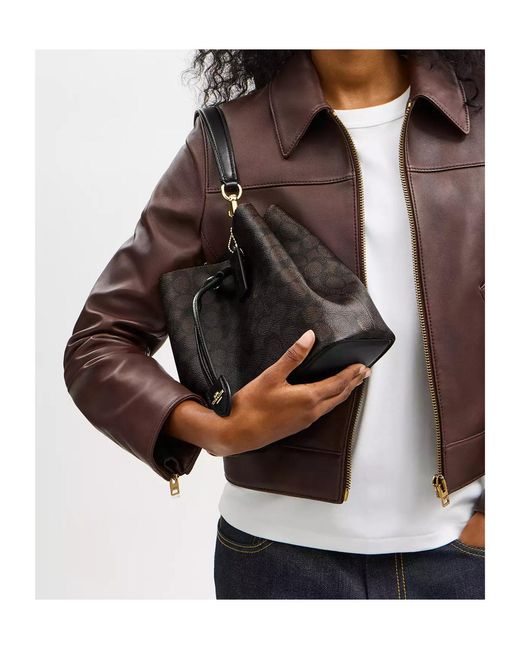 COACH Black Rowan Bucket Bag