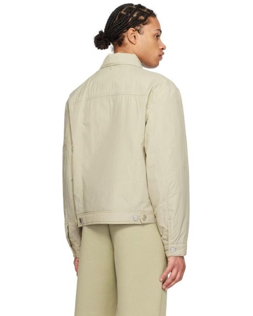 AMI Natural Casual Jacket With Buttons On Front for men
