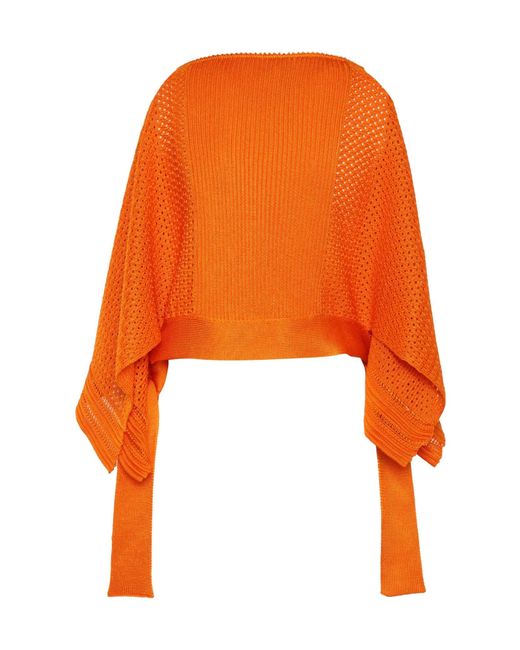 Alberta Ferretti Orange Mesh Sweater