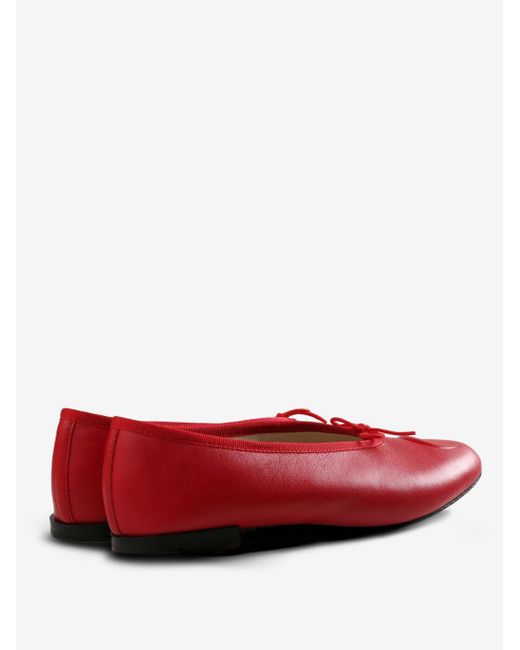 MARINE SERRE Red Bow-Tie Thin-Heeled Ballet Shoes
