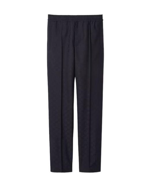 Gucci Blue Gg Cropped Trousers for men