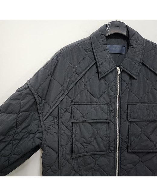 Juun.J Blue Quilted Coat for men
