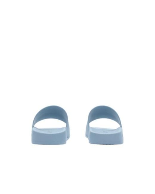 Burberry Blue Logo Detailed Slip-On Slides