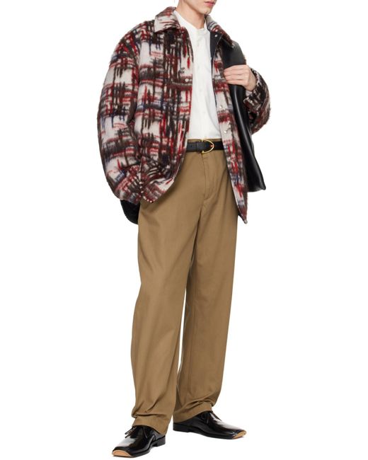 Bottega Veneta Red Drop Shoulder Brushed Jacket for men