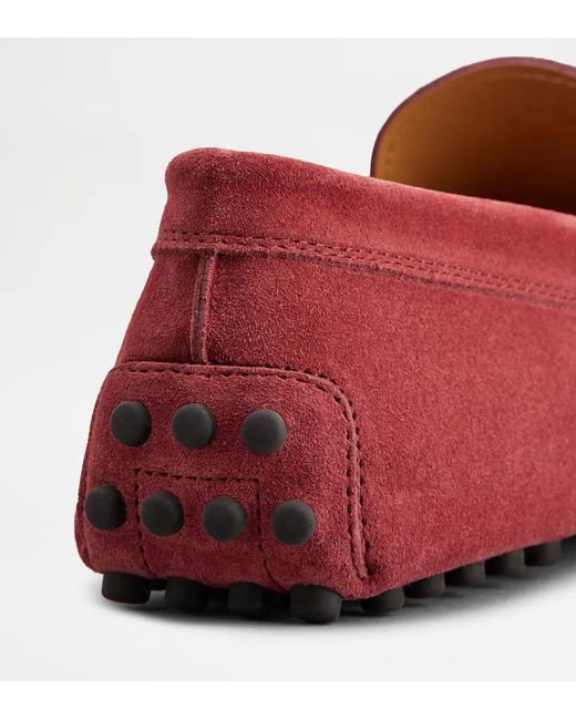 Tod's Red Round-Toe Loafers for men