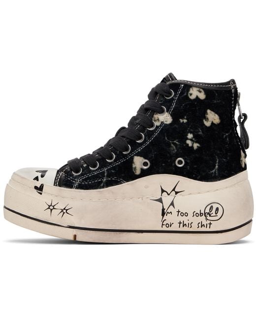 R13 Black Kurt High-Top Sneakers for men