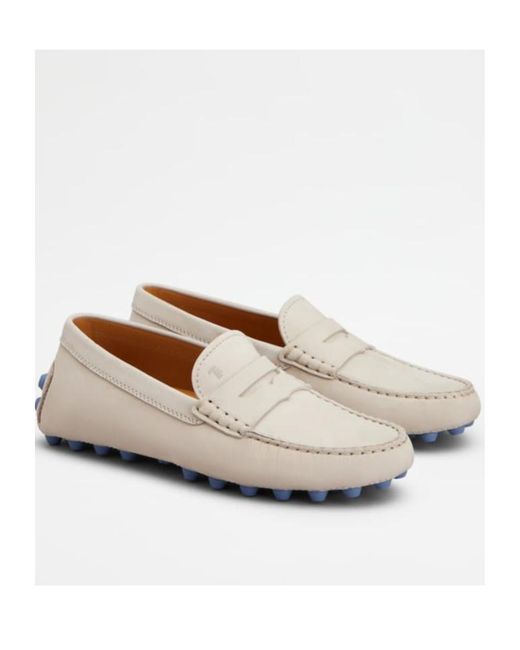 Tod's Gray Round Toe Flat Shoes