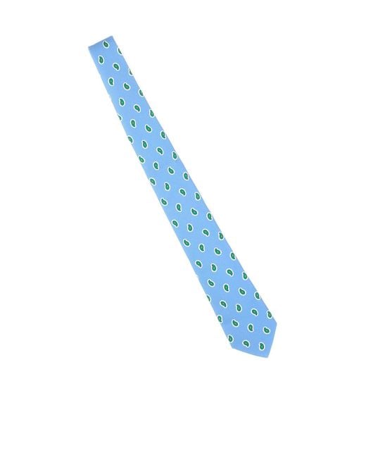 Kiton Blue Micro Paisley Tie for men