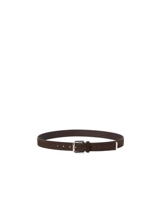 Brunello Cucinelli White Classic Buckled Belt for men
