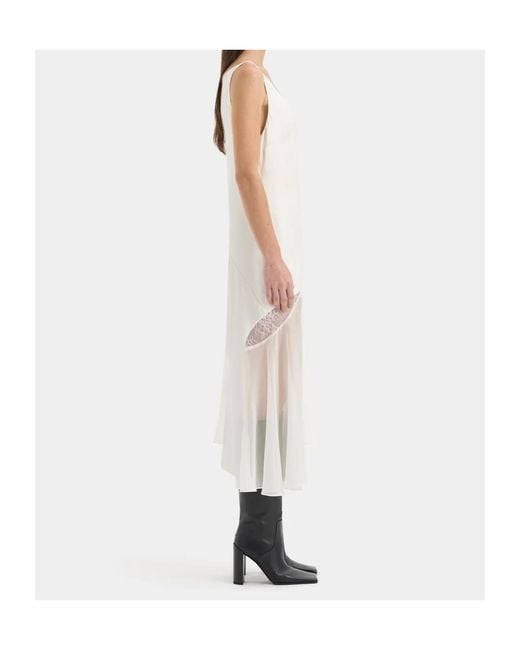 Sir White Ingrid Lace-Trim Midi Dress