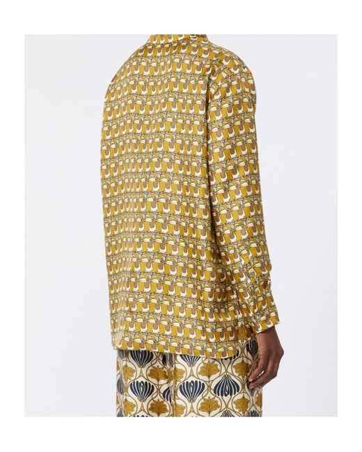 Max Mara Metallic Reversible Printed Silk Shirt