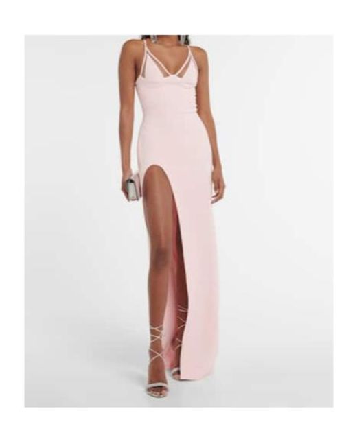 David Koma Pink Side-Slit Maxi Dress