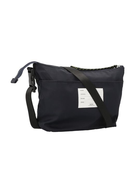 A.P.C. Black Logo Buckled Shoulder Bag for men