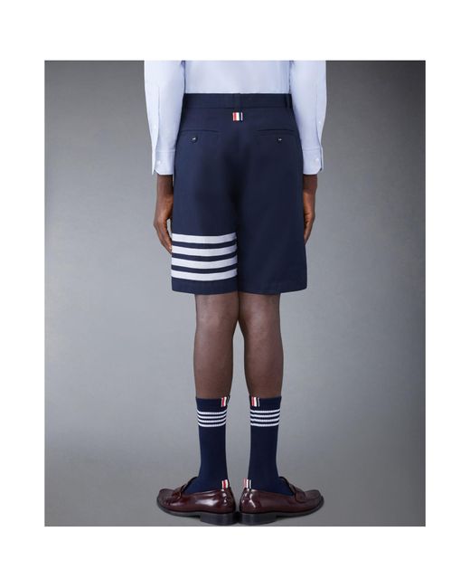 Thom Browne Blue 4 Bar-Stripe Shorts for men
